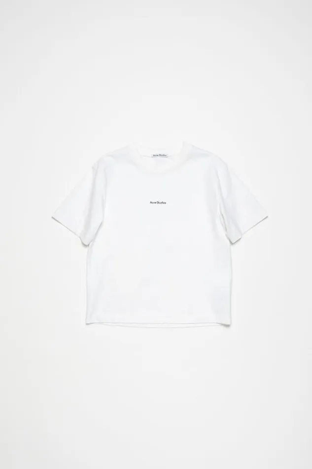 Acne Studios Logo Tshirt Optic White Woman Tshirts
