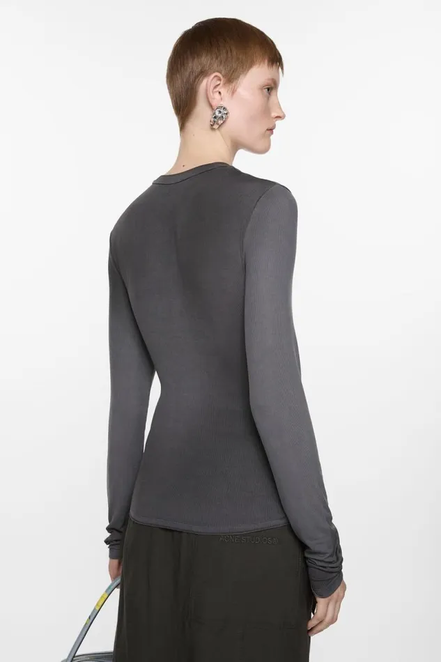 Acne Studios Long Sleeve Tshirt Black Woman Tshirts