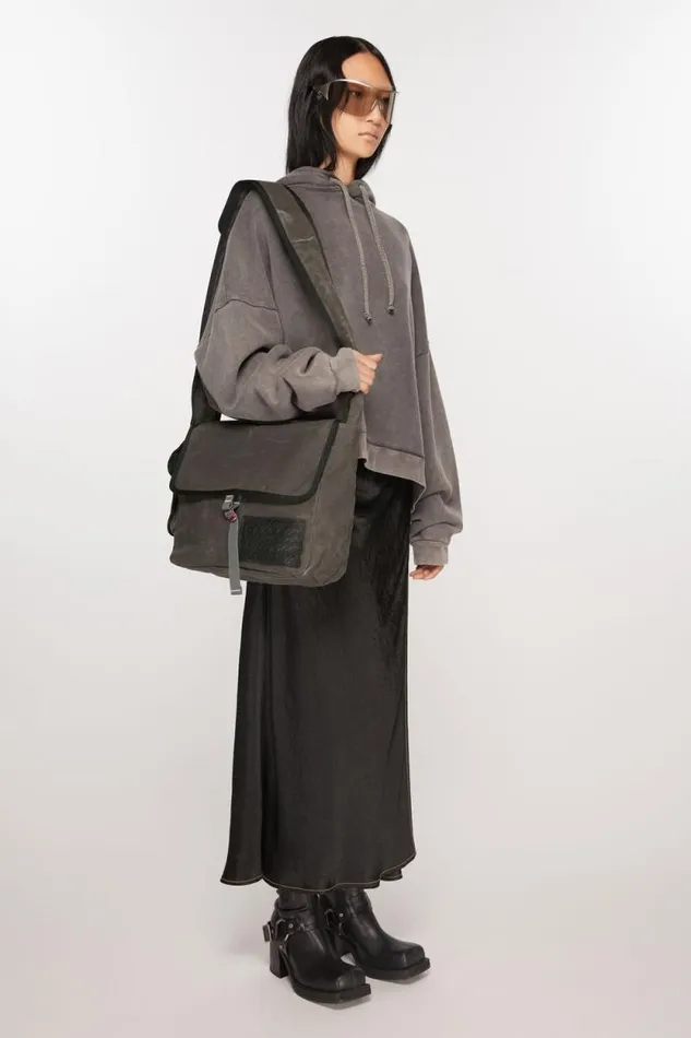 Acne Studios Messenger Bag Greyblack Woman Bags