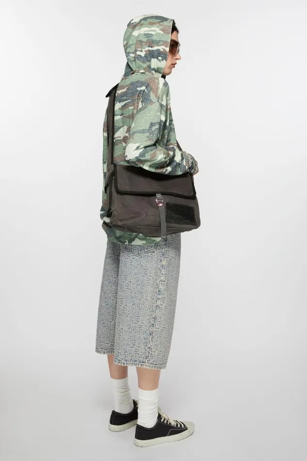 Acne Studios Messenger Bag Greyblack Woman Bags