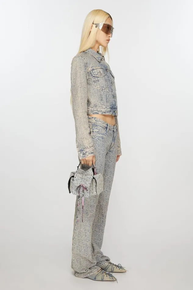 Acne Studios Monogram Multipocket Mini Bag Light Bluepink Man Bags