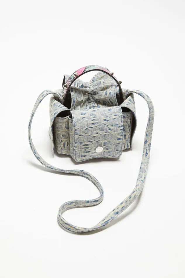 Acne Studios Monogram Multipocket Mini Bag Light Bluepink Man Bags