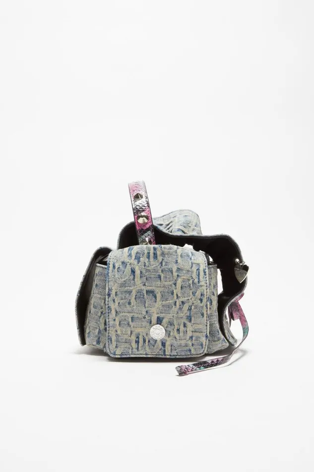 Acne Studios Monogram Multipocket Mini Bag Light Bluepink Man Bags