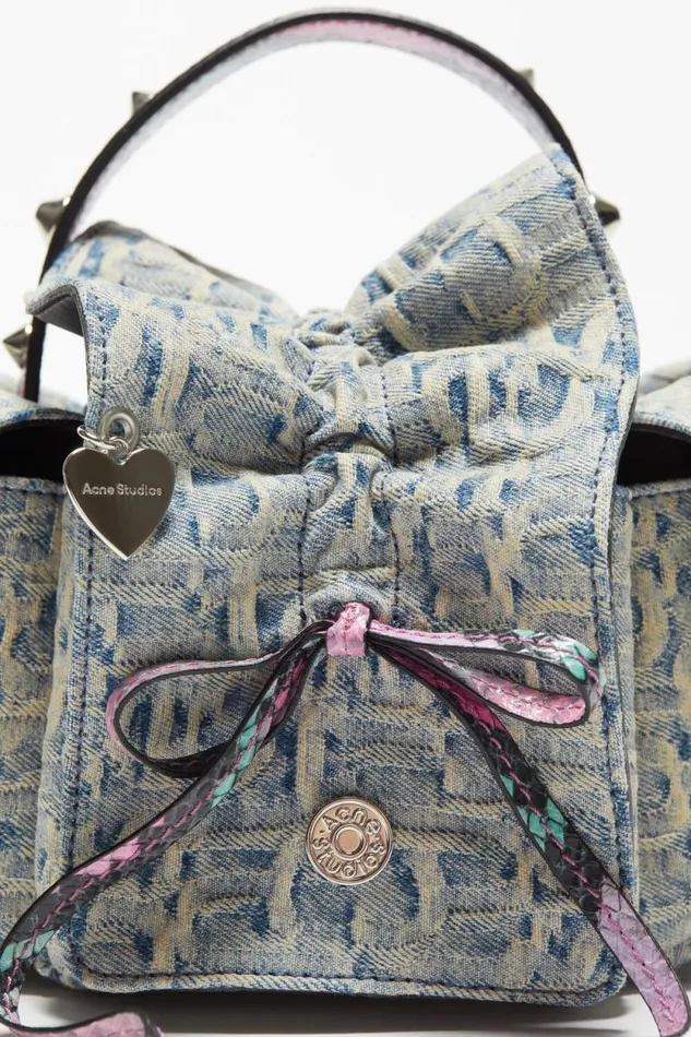 Acne Studios Monogram Multipocket Mini Bag Light Bluepink Man Bags