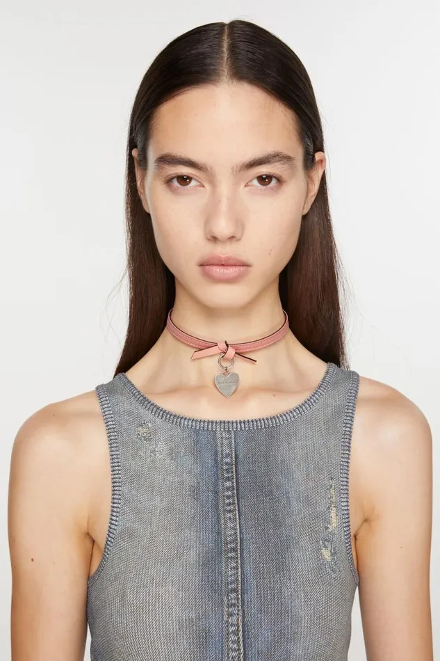 Acne Studios Musubi Charm Necklace Salmon Pink Woman Jewellery