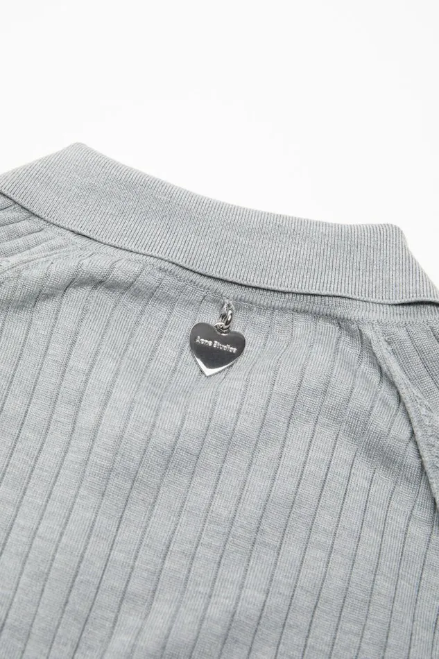 Acne Studios Polo Silk Tshirt Grey Woman Knitwear
