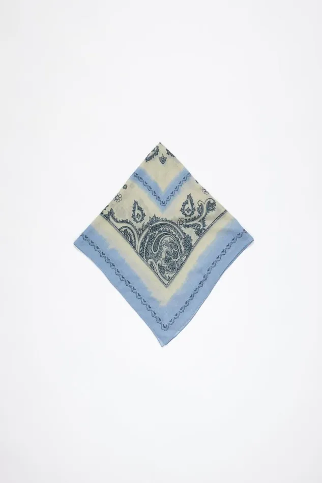 Acne Studios Print Light Wool Scarf Dusty Beigelight Blue Man Scarves