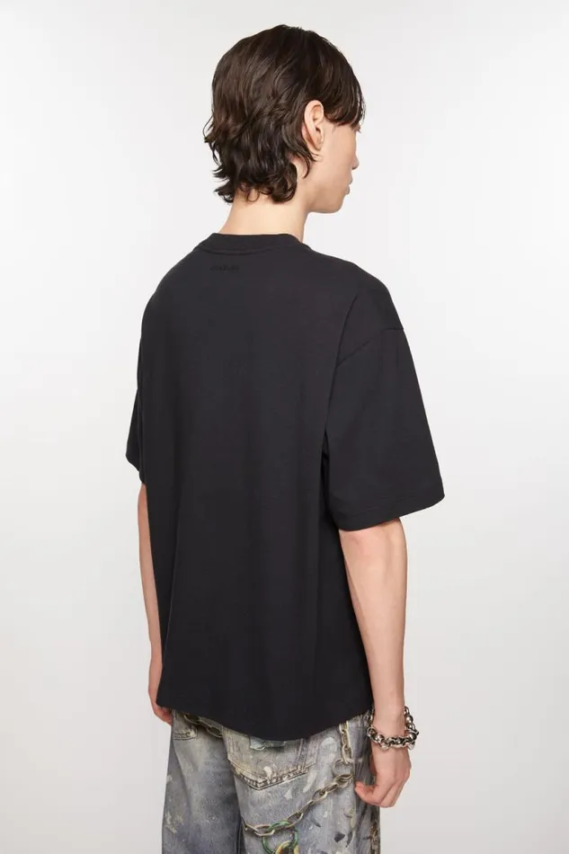 Acne Studios Printed Tshirt Black Man Tshirts