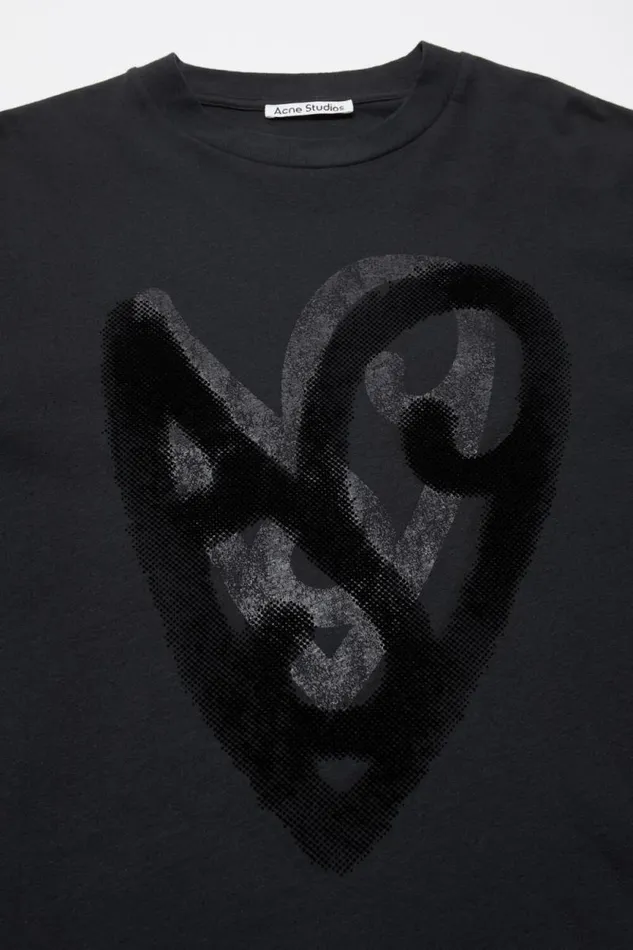 Acne Studios Printed Tshirt Black Man Tshirts