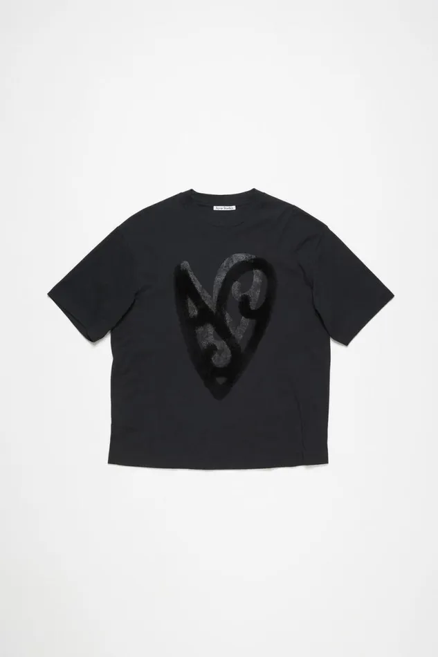 Acne Studios Printed Tshirt Black Man Tshirts