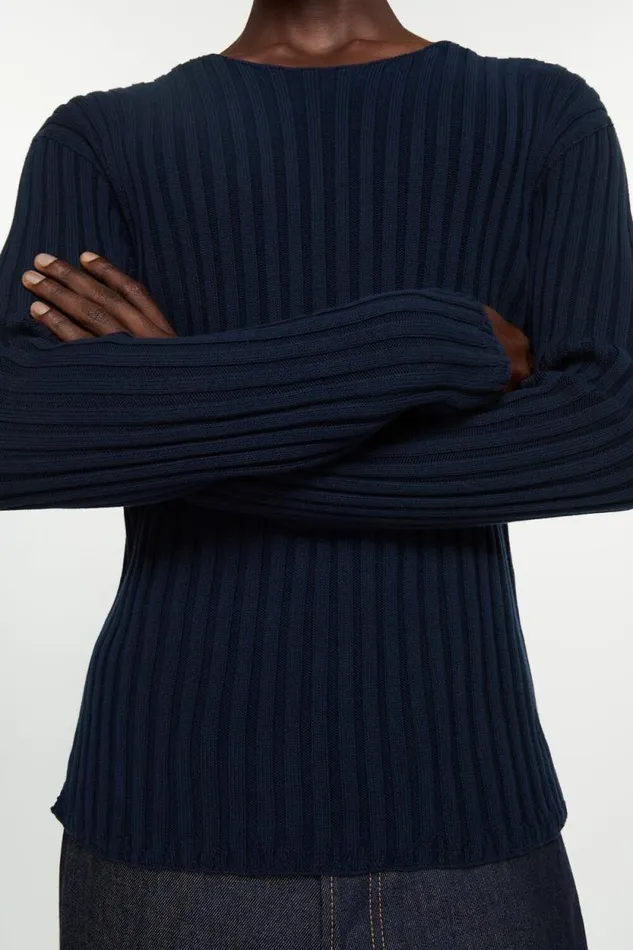 Acne Studios Ribbed Jumper Navynavy Man Knitwear