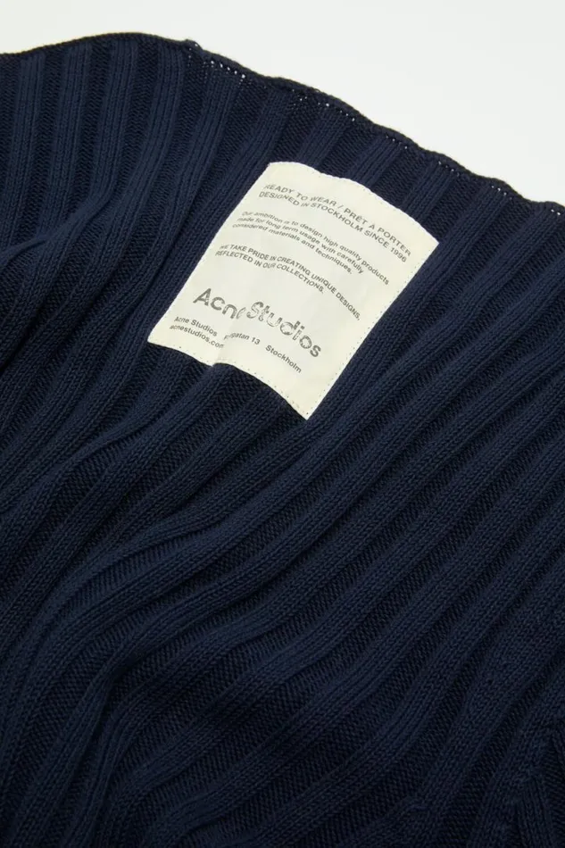 Acne Studios Ribbed Jumper Navynavy Man Knitwear
