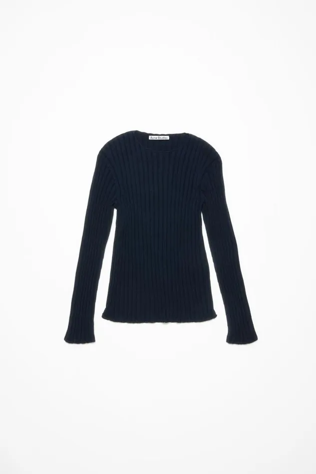 Acne Studios Ribbed Jumper Navynavy Man Knitwear