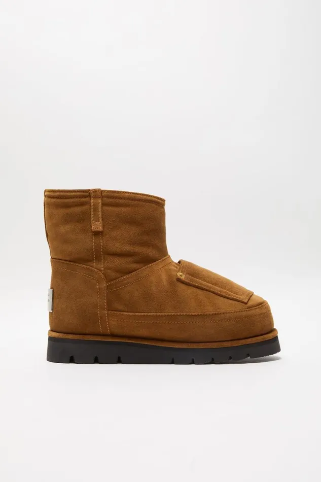 Acne Studios Shearling Leather Boots Tobacco Brown Woman Shoes