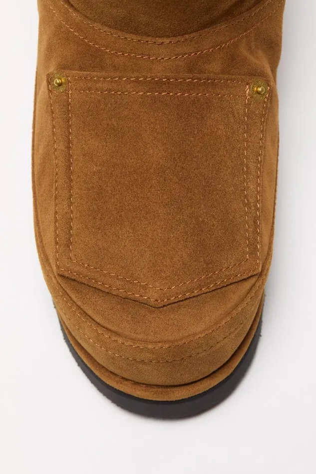 Acne Studios Shearling Leather Boots Tobacco Brown Woman Shoes