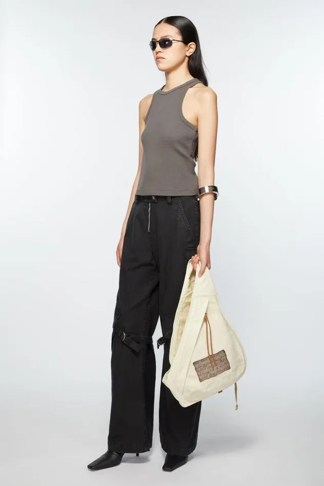 Acne Studios Sling Backpack Cream Beigebeige Man Bags