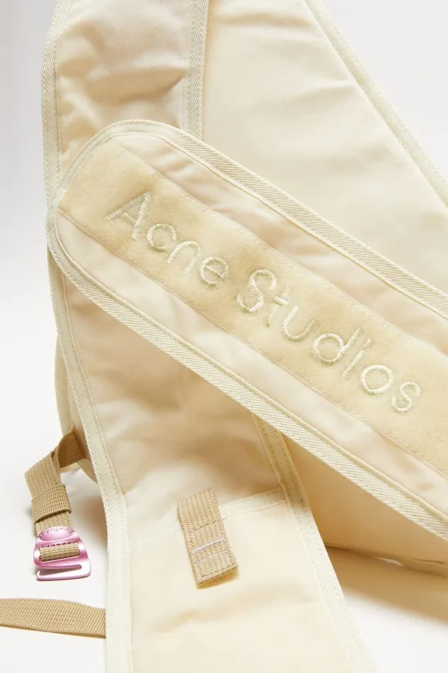 Acne Studios Sling Backpack Cream Beigebeige Man Bags