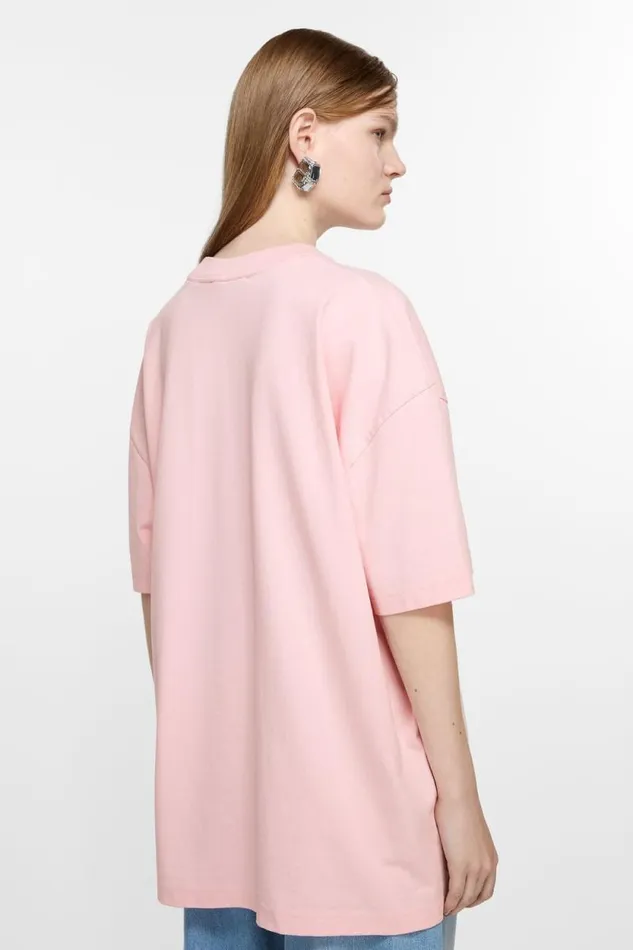 Acne Studios Tshirt Logo 8211 Relaxed Unisex Fit Innocent Pink Woman Tshirts