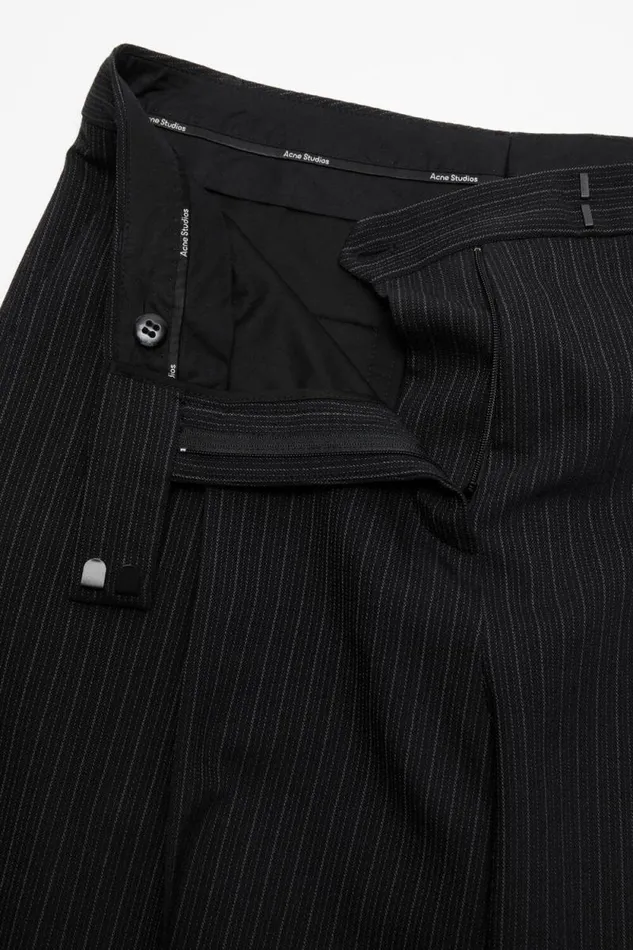 Acne Studios Tailored Pinstripe Trousers Black Woman Trousers