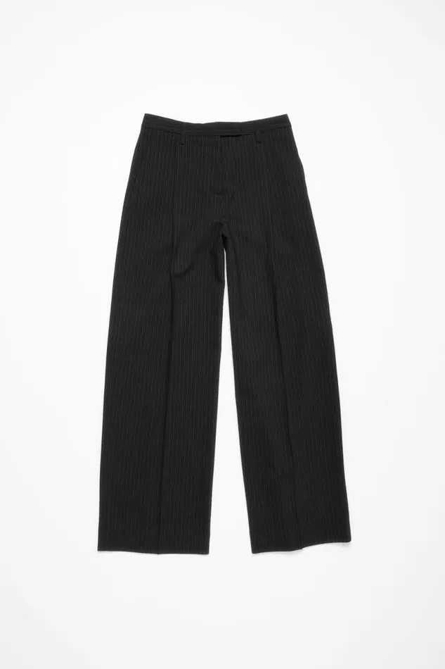 Acne Studios Tailored Pinstripe Trousers Black Woman Trousers