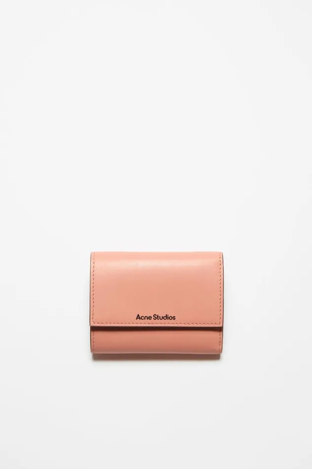 Acne Studios Trifold Leather Wallet Salmon Pink Man Small Leather Goods