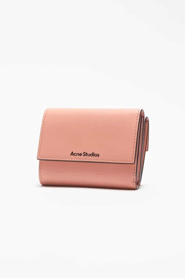 Acne Studios Trifold Leather Wallet Salmon Pink Man Small Leather Goods