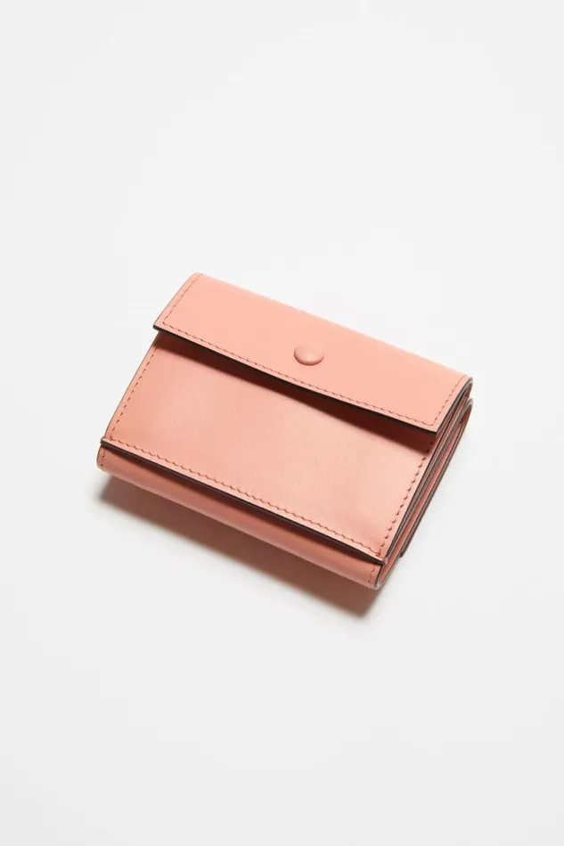 Acne Studios Trifold Leather Wallet Salmon Pink Man Small Leather Goods