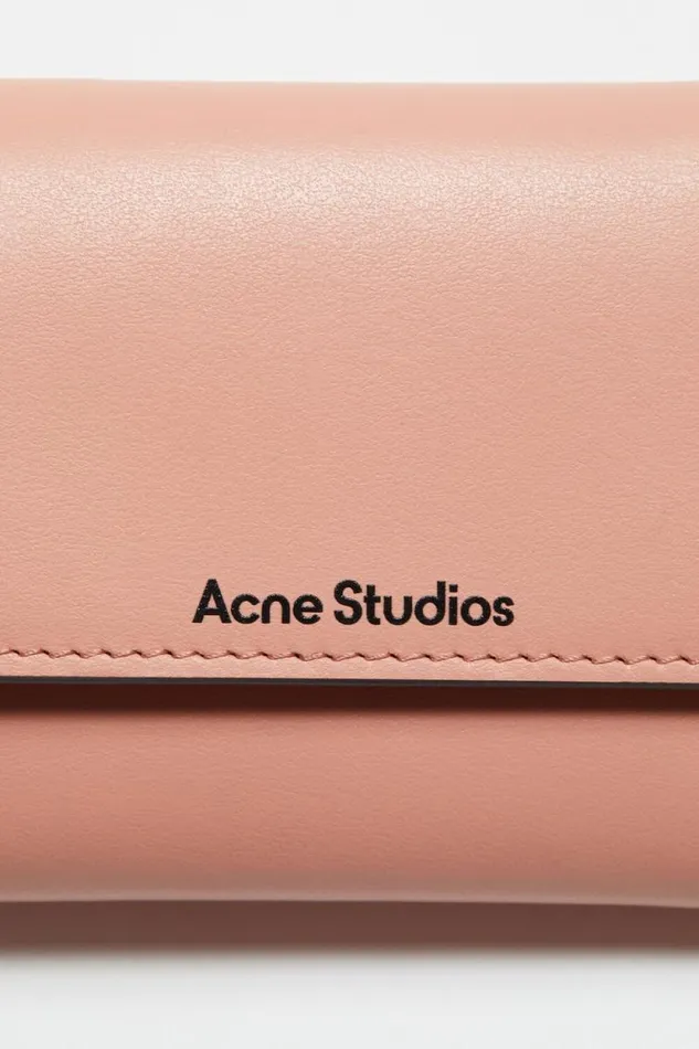 Acne Studios Trifold Leather Wallet Salmon Pink Man Small Leather Goods