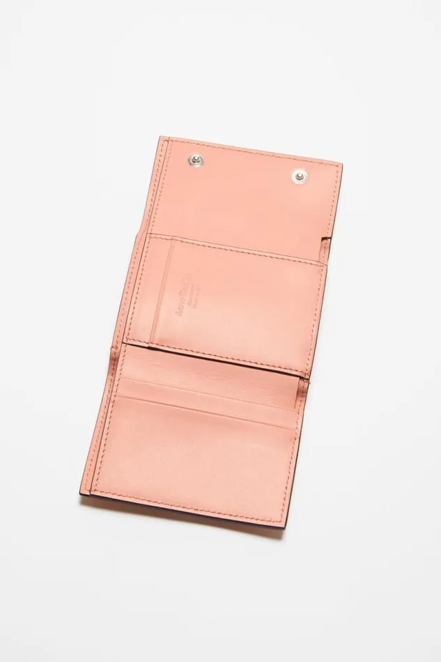 Acne Studios Trifold Leather Wallet Salmon Pink Man Small Leather Goods