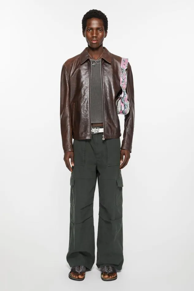 Acne Studios Twill Trousers Dark Grey Man Trousers