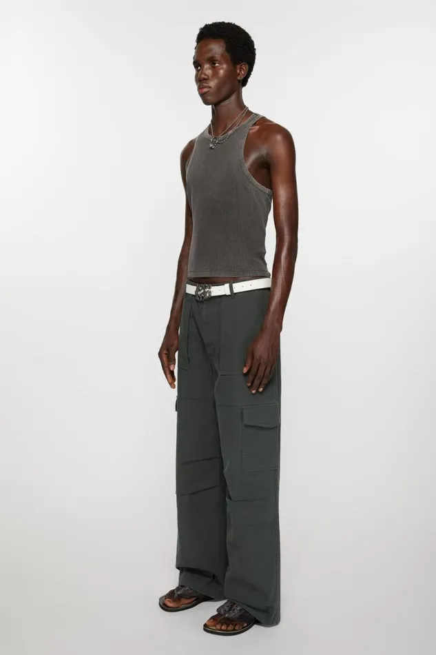 Acne Studios Twill Trousers Dark Grey Man Trousers