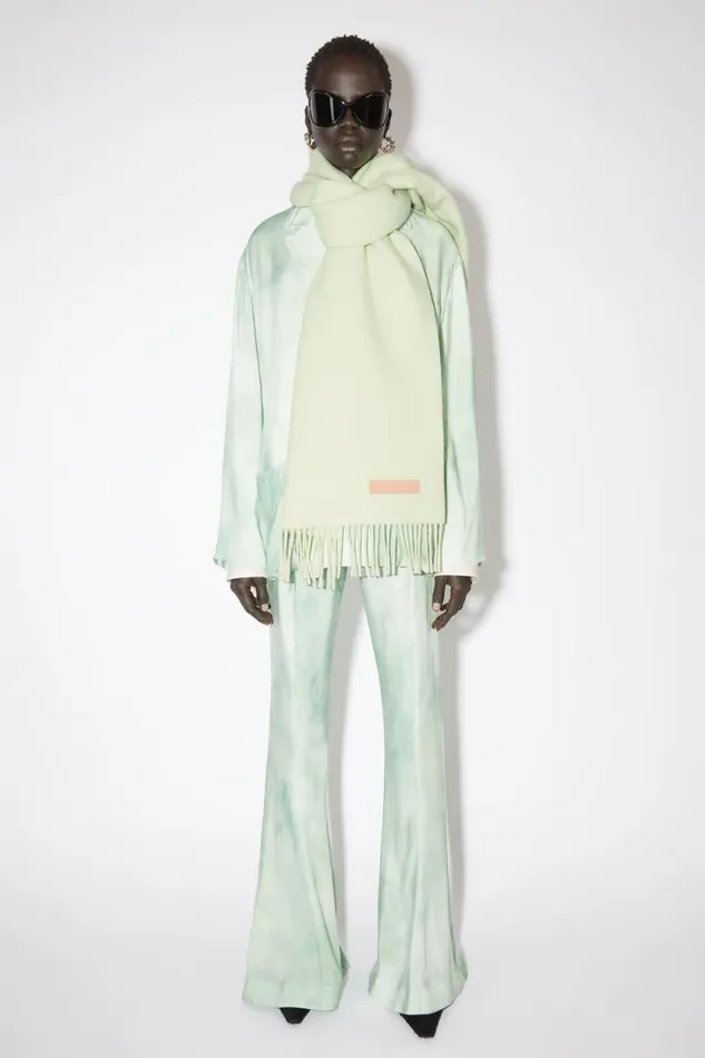 Acne Studios Wool Scarf Pink Label Pale Green Man Scarves