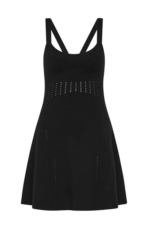 Aje Body and Crepe Knit Reine Knit Mini Dress Black 8211 Women Aje Body and Crepe Knit Reine Knit Mini Dress Black 8211 Women