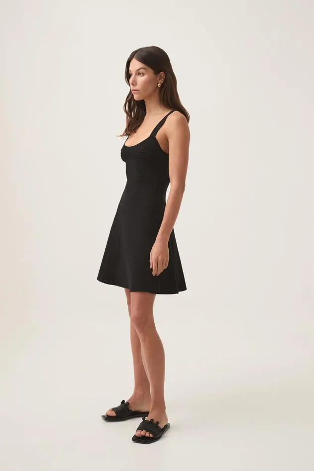Aje Body and Crepe Knit Reine Knit Mini Dress Black 8211 Women Aje Body and Crepe Knit Reine Knit Mini Dress Black 8211 Women