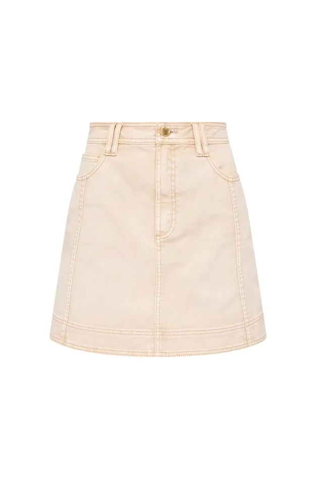 Aje Denim Lorah Denim Mini Skirt Sand 8211 Women