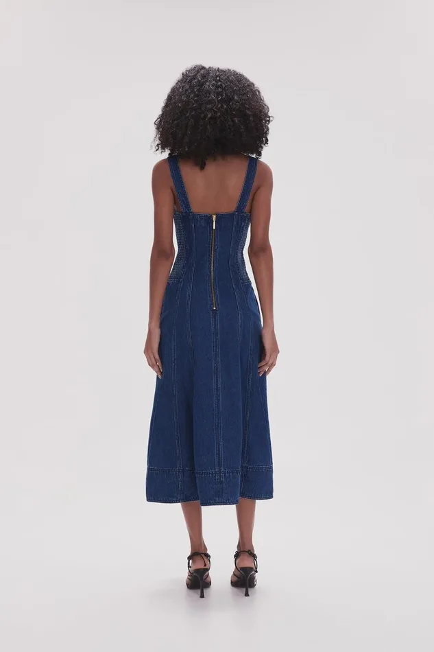 Aje Denim May Denim Midi Dress Dark Indigo 8211 Women Aje Denim May Denim Midi Dress Dark Indigo 8211 Women