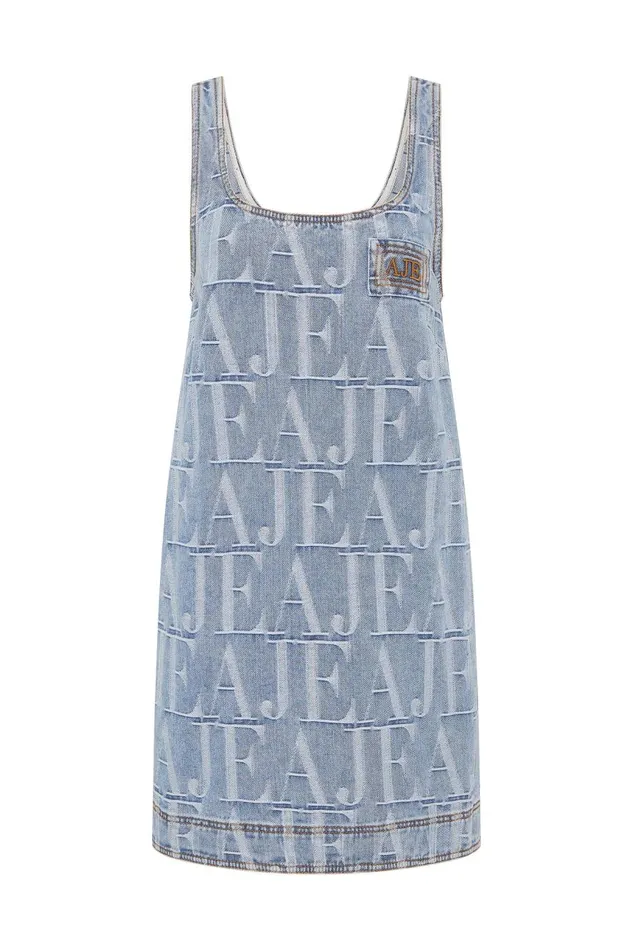Aje Denim Nostalgia Denim Mini Dress Coastal Logo Wash 8211 Women Aje Denim Nostalgia Denim Mini Dress Coastal Logo Wash 8211 Women
