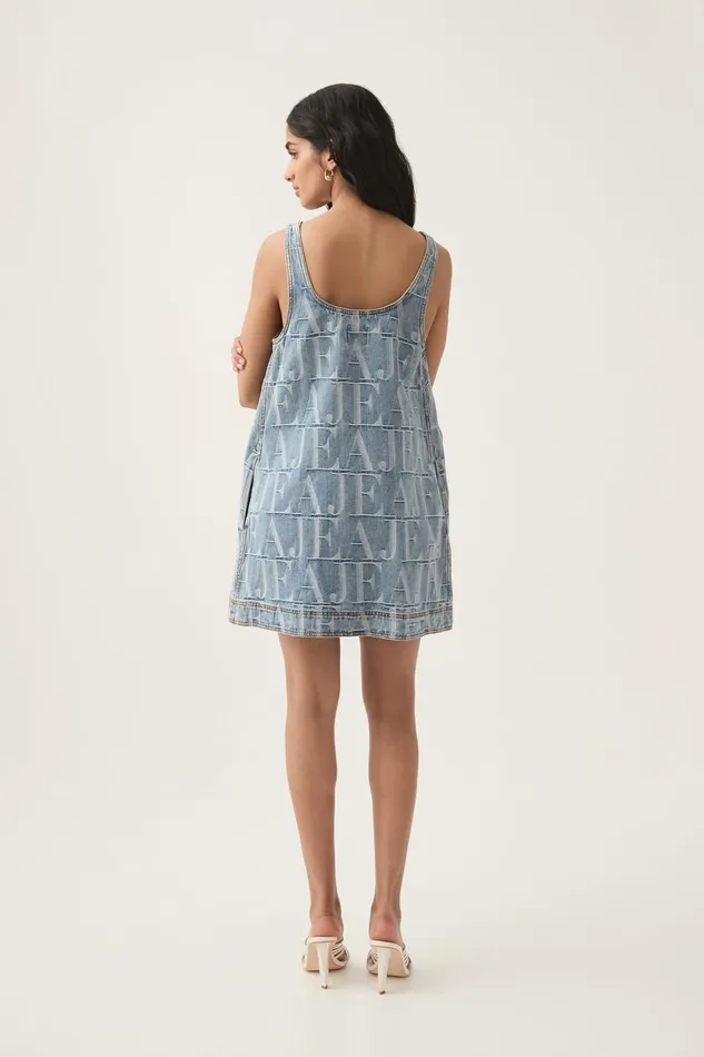 Aje Denim Nostalgia Denim Mini Dress Coastal Logo Wash 8211 Women Aje Denim Nostalgia Denim Mini Dress Coastal Logo Wash 8211 Women