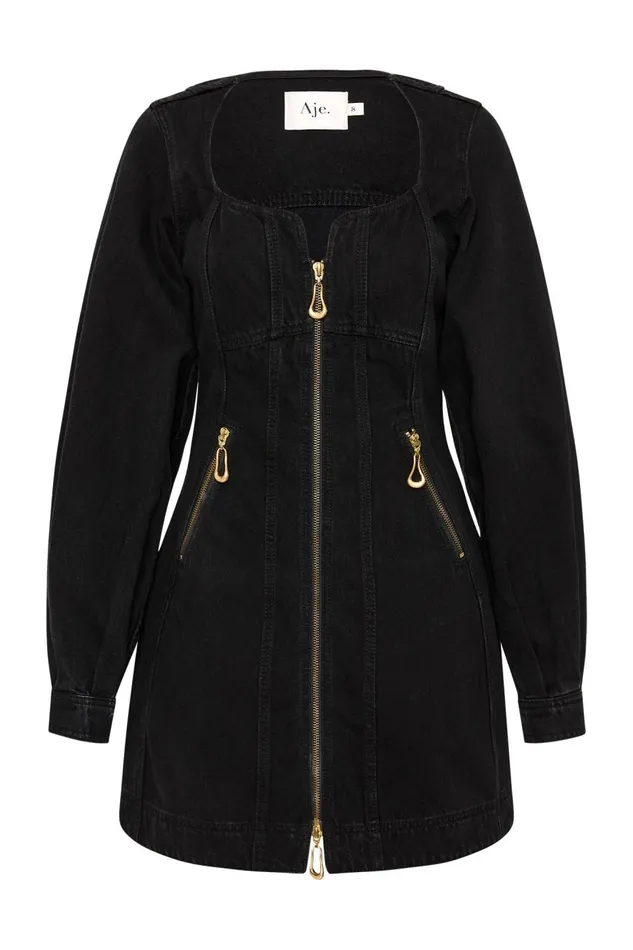 Aje Denim Willa Denim Mini Dress Black 8211 Women Aje Denim Willa Denim Mini Dress Black 8211 Women