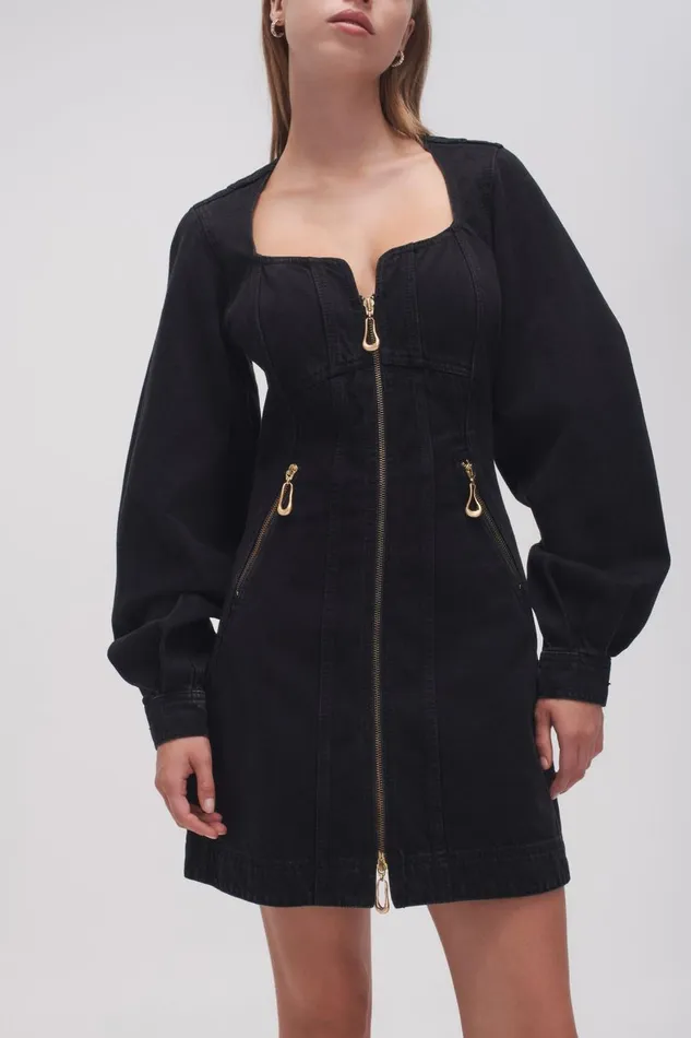 Aje Denim Willa Denim Mini Dress Black 8211 Women Aje Denim Willa Denim Mini Dress Black 8211 Women