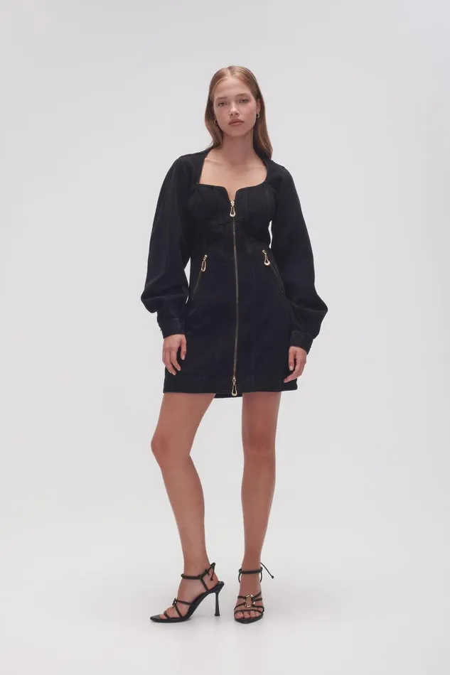Aje Denim Willa Denim Mini Dress Black 8211 Women Aje Denim Willa Denim Mini Dress Black 8211 Women