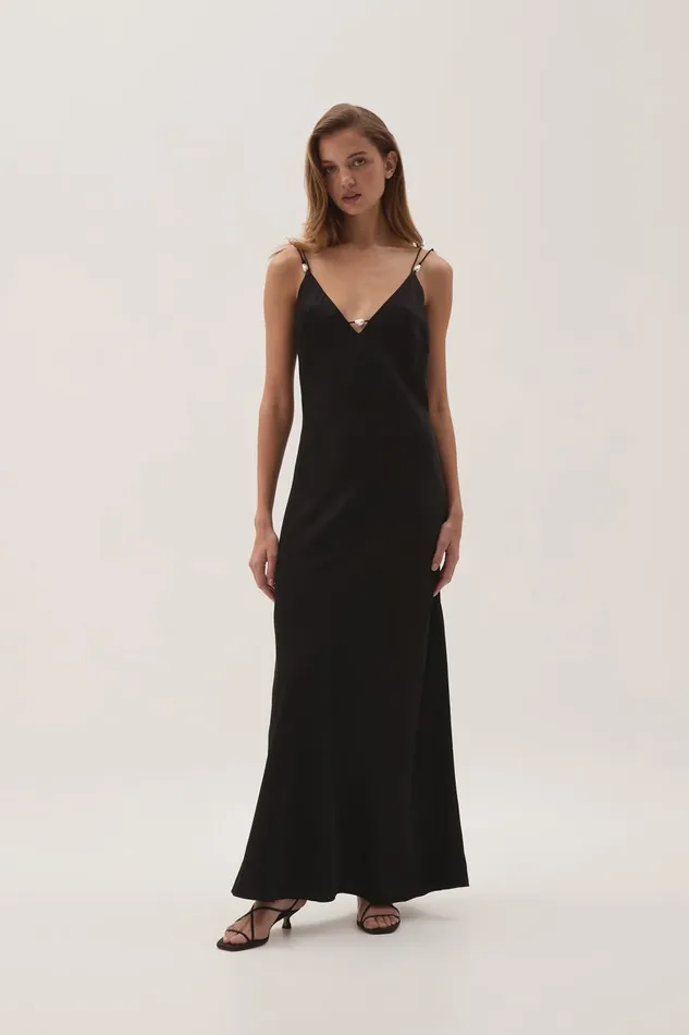 Aje Dresses Agate Crossback Midi Dress Black 8211 Women Aje Dresses Agate Crossback Midi Dress Black 8211 Women