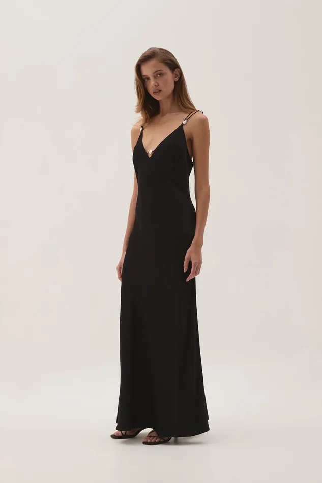 Aje Dresses Agate Crossback Midi Dress Black 8211 Women Aje Dresses Agate Crossback Midi Dress Black 8211 Women