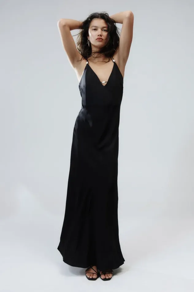 Aje Dresses Agate Crossback Midi Dress Black 8211 Women Aje Dresses Agate Crossback Midi Dress Black 8211 Women