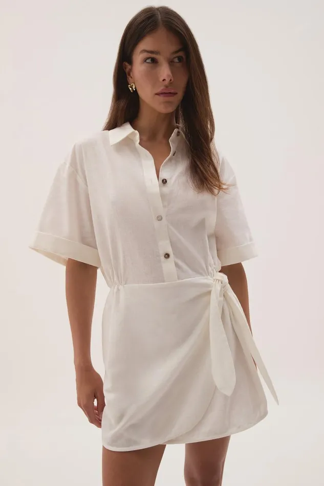 Aje Dresses Airlie Mini Shirt Dress White 8211 Women