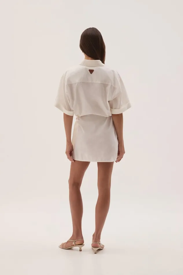 Aje Dresses Airlie Mini Shirt Dress White 8211 Women