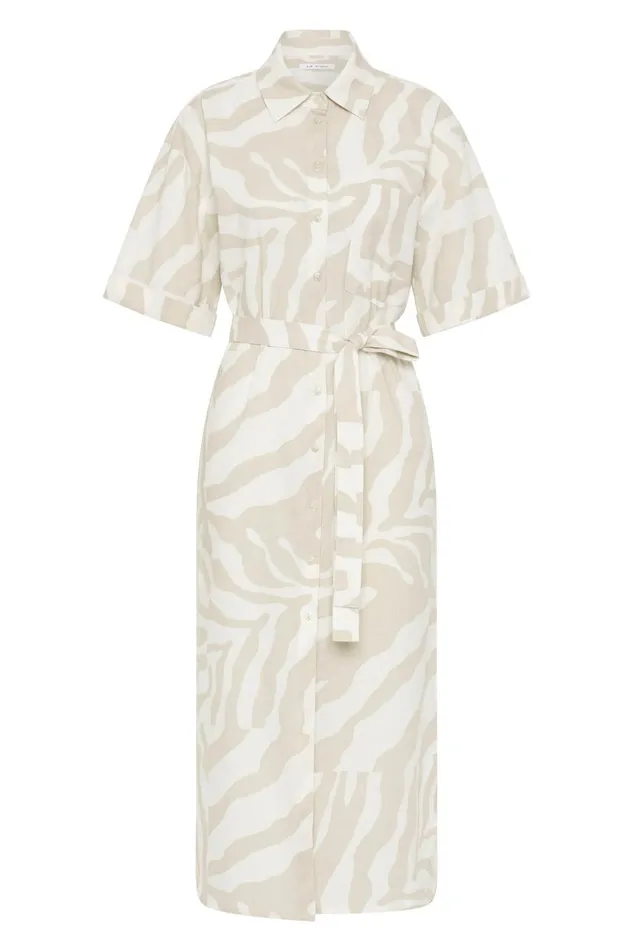 Aje Dresses Airlie Relaxed Shirt Dress Oatmeal Zebra 8211 Women Aje Dresses Airlie Relaxed Shirt Dress Oatmeal Zebra 8211 Women