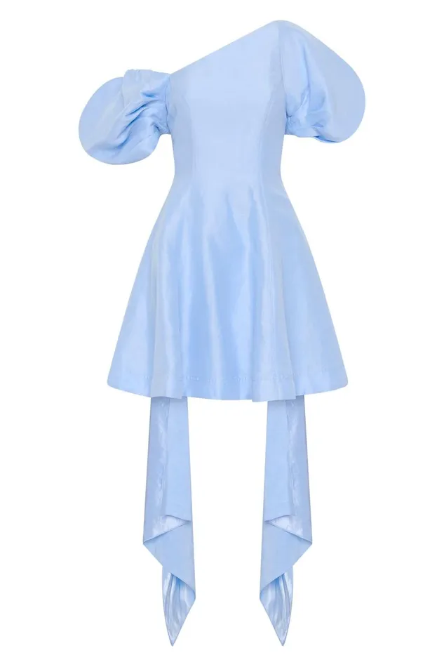 Aje Dresses Arista Tulip Sleeve Mini Dress Powder Blue 8211 Women