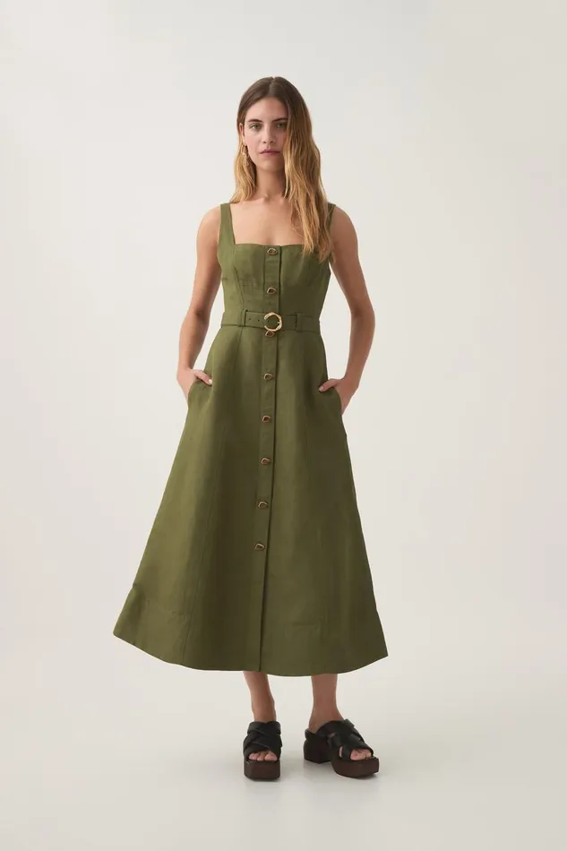 Aje Dresses Axle Utility Midi Dress Palm Green 8211 Women