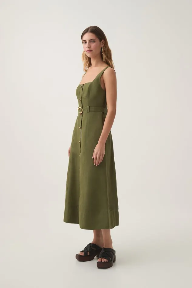 Aje Dresses Axle Utility Midi Dress Palm Green 8211 Women Aje Dresses Axle Utility Midi Dress Palm Green 8211 Women